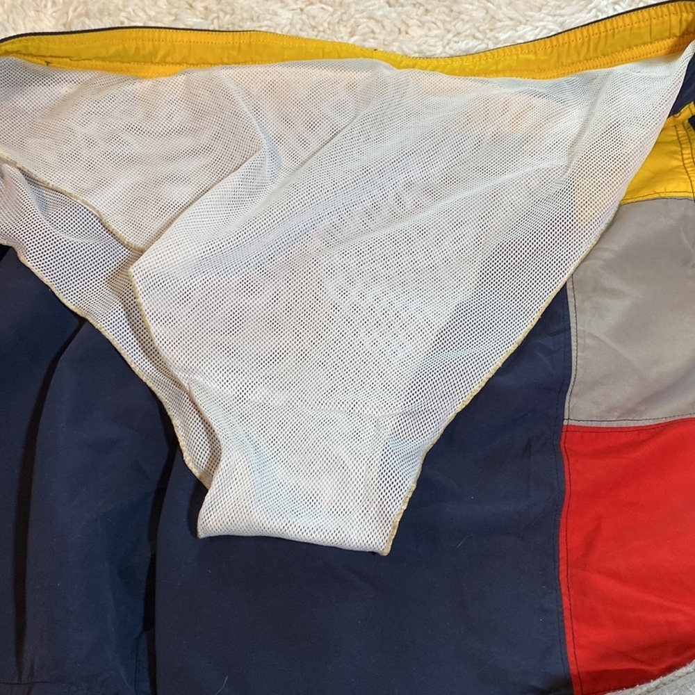 PERRY ELLIS AMERICA  XXL DRAWSTRING SWIM TRUNKS NAVY BLUE YELLOW RED TAN… - Picture 8 of 12
